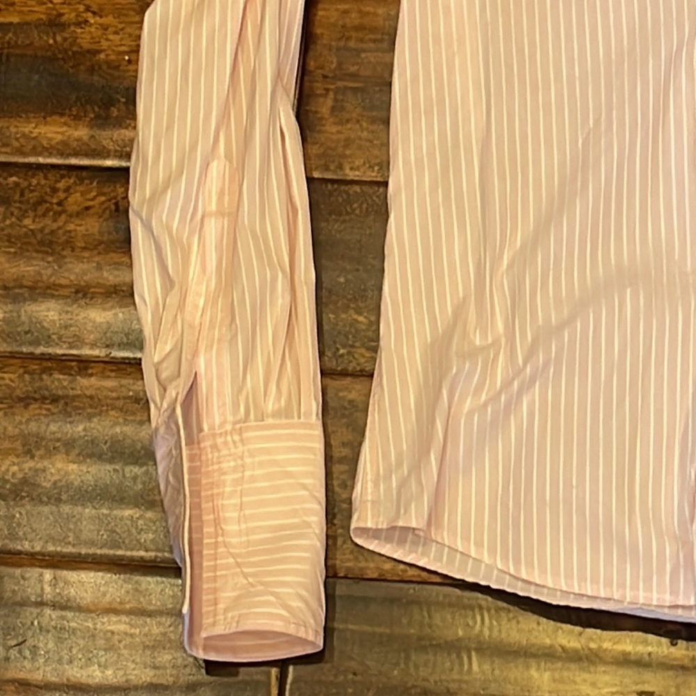 CHARLES TYRWHITT MENS PINK/WHITE PINSTRIPE SHIRT 15.5/35 FRENCH CUFF - Picture 4 of 4